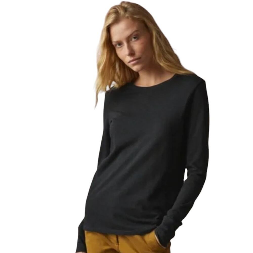American Giant Black Supima Cotton Long Sleeve Top